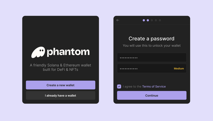 Создание нового кошелька Phantom
