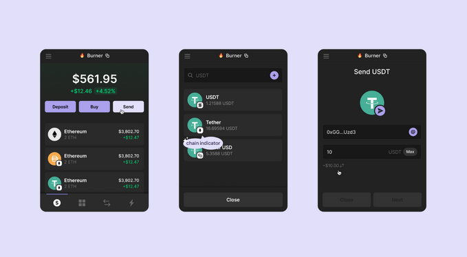 Отправка криптовалюты из Phantom